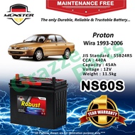 Münster Robust MF CMF NS60S | 55B24RS (45AH) Car Battery Bateri Kereta for Proton Wira 1.3 1.3GL 1.5