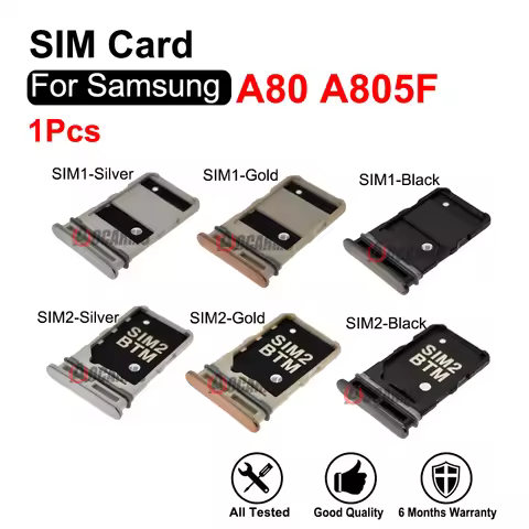 Dual Sim Card For Samsung Galaxy A80 SM-A805F Single Sim Tray MicroSD Holder Nano Slot Replacement P