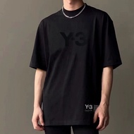 Trong Kho Yohji Yamamoto Yamamoto Yoji mùa hè mới thư in bông 100% vòng cổ nam ngắn tay áo giản dị l