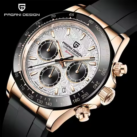 Pagani Design PD1644 Men Quartz Chronograph Watch Sapphire Glass 100M Waterproof Tachymeter Bezel St
