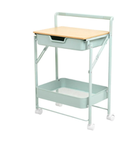 ชั้นวางของ 2 ชั้น มีล้อ ขนาด45.3x29.6x68.3 ซม. พับเก็บได้ ประหยัดพิ้นที่