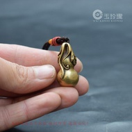 Solid Copper Gourd Pendant Brass Leaf Gourd Pendant Copper Gourd Keychain Chain Hanging Antique Copp