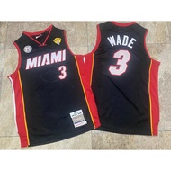 Men's Miami Heat Dwyane Wade Mitchell Ness Hardwood Classics Black Basketball Jersey