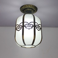 Stained Glass Retro European Style Copper Light Ceiling Light Entrance Entrance Aisle Corridor Light