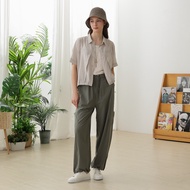 [CUMAR] Elastic Waist Pocket Design Casual Overalls Green Gray