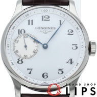 浪琴名匠系列手動上鍊腕錶，47毫米，型號L2.841.4/L2.841.4.18.3，精鋼/皮革錶帶，男士腕錶，白色，成色極佳，帶原裝錶盒和保固卡，全新