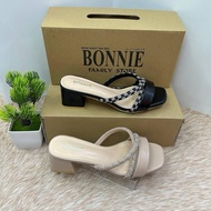 BONNIE KASUT HEELS TCF-4 COLOUR BLACK PURPLE TUMIT 1 INCI SETENGAH
