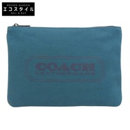 Coach 男士帆布 Logo 印花手拿包，綠色，C7948G