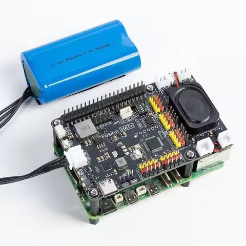 SunFounder Fusion HAT+ Expansion Board for Raspberry Pi 5/4/3B+/Zero 2W, Rechargeable, Works with AI