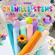 100pcs Colorful Chenille Stems for Arts and Crafts - Assorted Colours, Ideal for DIY, Handicraft, an
