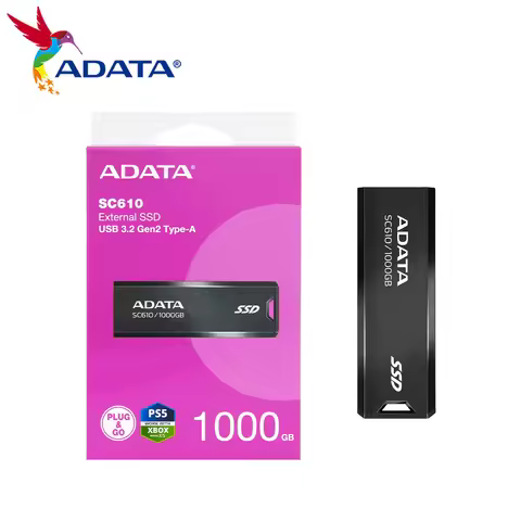ADATA SC610 External SSD USB 3.2 Gen2 Type-A High Speed up to 550MB/s Portable SSD 500GB 1000GB 2000