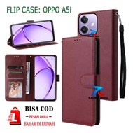 oppo A5i FLIP LEATHER CASE PREMIUM - FLIP WALLET CASE LEATHER-CASING WALLET-FLIP COVER BOOK COVER FO