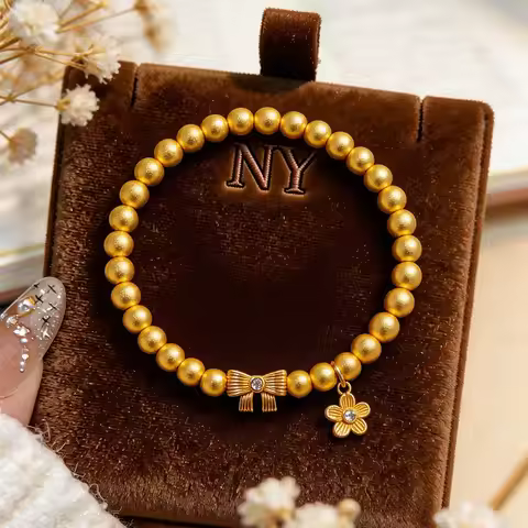 Delicate Gift Fashion Small Snowflake Luxury Bracelet For Women 24K Gold AU999, beautiful meaning an