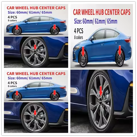 4PCS 60mm 61mm 65mm CarCovers For Hyundai I10 I20 I30 I40 IX20 IX35 Tucson Solaris Accent Azera Elan