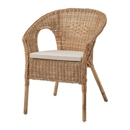 AGEN 扶手椅附椅墊, 籐製/norna 自然色, 58x56x79 公分