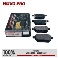 Nuvo-Pro Rear Brake Pad Toyota Vios 2008 / Altis 2009 / Yaris 2006 VA-2110K 1 Set