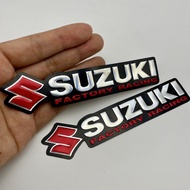 สติ๊กเกอร์ Suzuki ซูซูกิ โลโก้ สีแดง Racing สติกเกอร์ 3D ปั๊มนูน สะท้อนแสง 2ชิ้น แต่งรถ ติดรถ มอเตอร