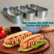 cetakan roti hot dog/ ring roti oval / cake hot dog mold 15x5x3 bahan stainless 100% anti lengket da