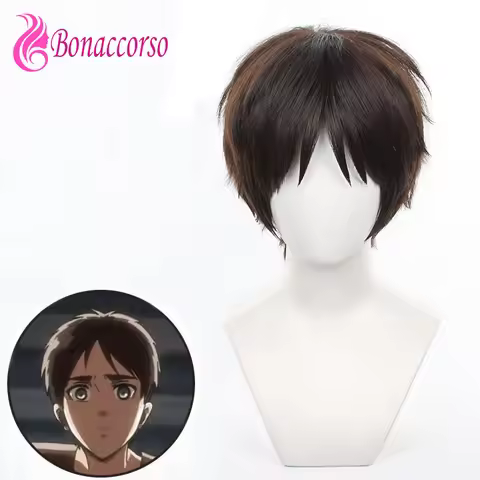 Attack on Titan Eren Yeager Cosplay Wig Synthetic Short Straight Wig Anime Coser Heat Resistant Fibe