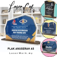 A5 Acrylic Award Plaque – Award Plaque Plaque/ Inauguration Gift/ Konvocation Plaque/