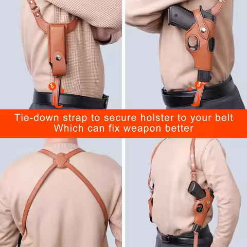 Tactical Concealed Gun Holster Military Leather Underarm Holster For Right Hand Glock 17 Hunting Gun
