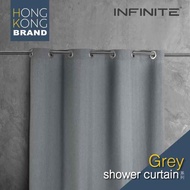 無掛勾防水浴簾 - 灰色 - # Fixed Size