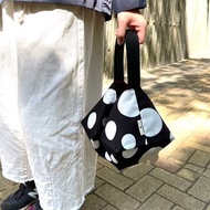 雙面手提布袋 黑白圓點 紅色 手挽袋 手提包 日本布料