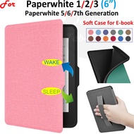 For kindle Paperwhite 1 2 3 5th 6th 7th Generation 6" Flip Case DP75SDI EY21 Cloth Leather Handheld 