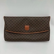 「JL精品代購」 9新 celine老花棕色手拿包