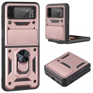 For Samsung Galaxy Z Flip 5 4 3 Case Shockproof Car Holder Magnetic Ring Case Rugged Armor Back Cove