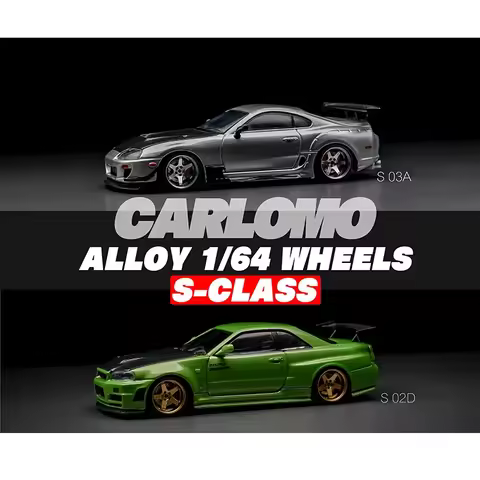 Carlomo 1/64 S-Class Model Car Ball Bearing Wheels With Rubber Tires Brake Disc Rims Refitting Parts