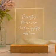 凡事都有定期 傳道書3:1 恩典之光 聖經經文LED燈 經文禮物