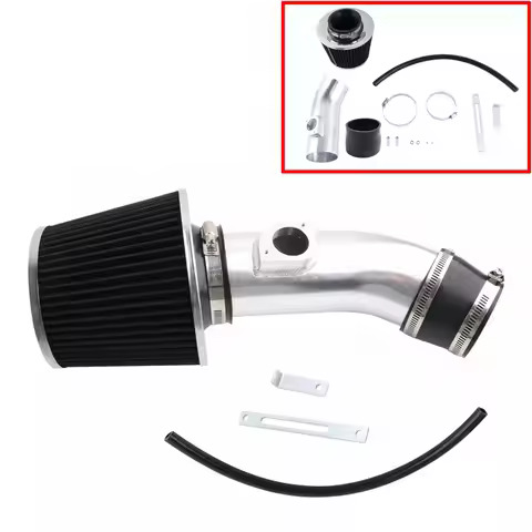 Aluminum Short Ram Air Intake Pipe Filter Black For 2014-2016 Mazda3 Mazda6 With 2.5L 4-cyl Transmis