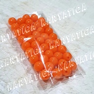 mote manik bulat 8 mm warna kapur / susu (isi +/- 40 pcs) - oranye