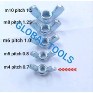 Galvanized wing nut m4 butterfly nut m4 keyless nut m4 bolt 7 hex nut replacement