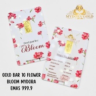 MYDORA 999.9 Flower Bloom Signature Goldbar 1gm