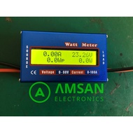 DC Watt Meter DC 60V 100A Volt meter Ampere meter DC Watt Meter Digital body alumunium display hijau