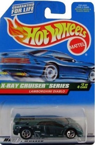 Mattel Hot Wheels 1999 1:64 Scale X-Ray Cruiser Series Dark Teal green Lamborghini Diablo Die Cast C