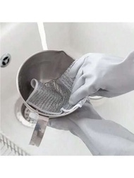 不鏽鋼絲網格紋廚房清潔布,耐油污,適用於清潔碗碟、平底鍋和爐灶