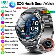 2026 New Men AI ChatGPT Smart Watch 1.53 AMOLED ECG+PPG Bluetooth Call Uric Acid Blood Lipid BP Moni