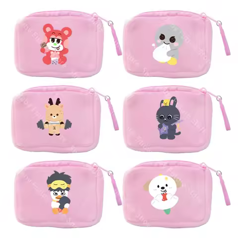 RIIZE K-pop Wave Wallet Cartoon Kawaii Printed Coin Zipper Purse Fashion Casual Headphone Storage Sq
