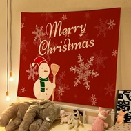 INS Style Children Christmas Party Scene Decoration Tapestry Mori Style Simple Christmas Decoration 