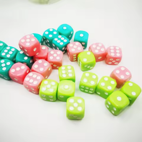 10 PCS/Set 16mm D6 6 cubes Dice Acrylic 6 sides D6 Dice With role Edges For Casino Dice Table Board 