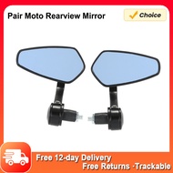 1 Pair of Motorcycle End Bar Rearview Mirror Universal 7/8" Handle Bar 360°Swivel Angle Adjustable S