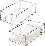 Set of 2 Acrylic Guest Towel Napkin Holder, Clear Paper Towel Storage Tray Cocktail Dinner Napkin Ho