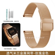 สายนาฬิกาหนังแท้สำหรับนักเรียนใส่สบาย Timex Timex สายนาฬิกาโลหะสายตาข่ายสี่เหลี่ยมเล็ก T80ใช้ได้ทั่ว