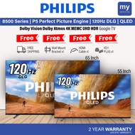 Philips 55 65 Inch 4K UHD HDR 120Hz DLG QLED Google TV 55PQT8530/68 65PQT8530/68 Dolby Vision Dolby 