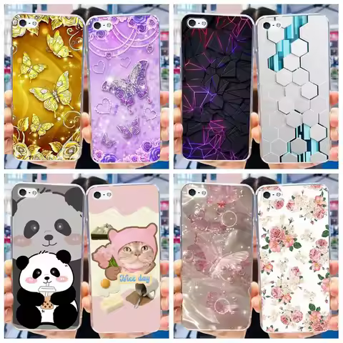 For iPhone SE 2016 Case Luxury Marble Butterfly Silicone Soft Back Cover For iPhone 5 5S SE 2020 Pho