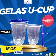 16 OZ PLASTIC CUPS U CUP OVAL THICK PREMIUM 16OZ