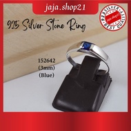 | 925 Silver 3mm CZ Blue Stone Ring For Women | 925 纯银 女款蓝色石头戒指 | Cincin Perempuan Batu CZ Biru Perak 925